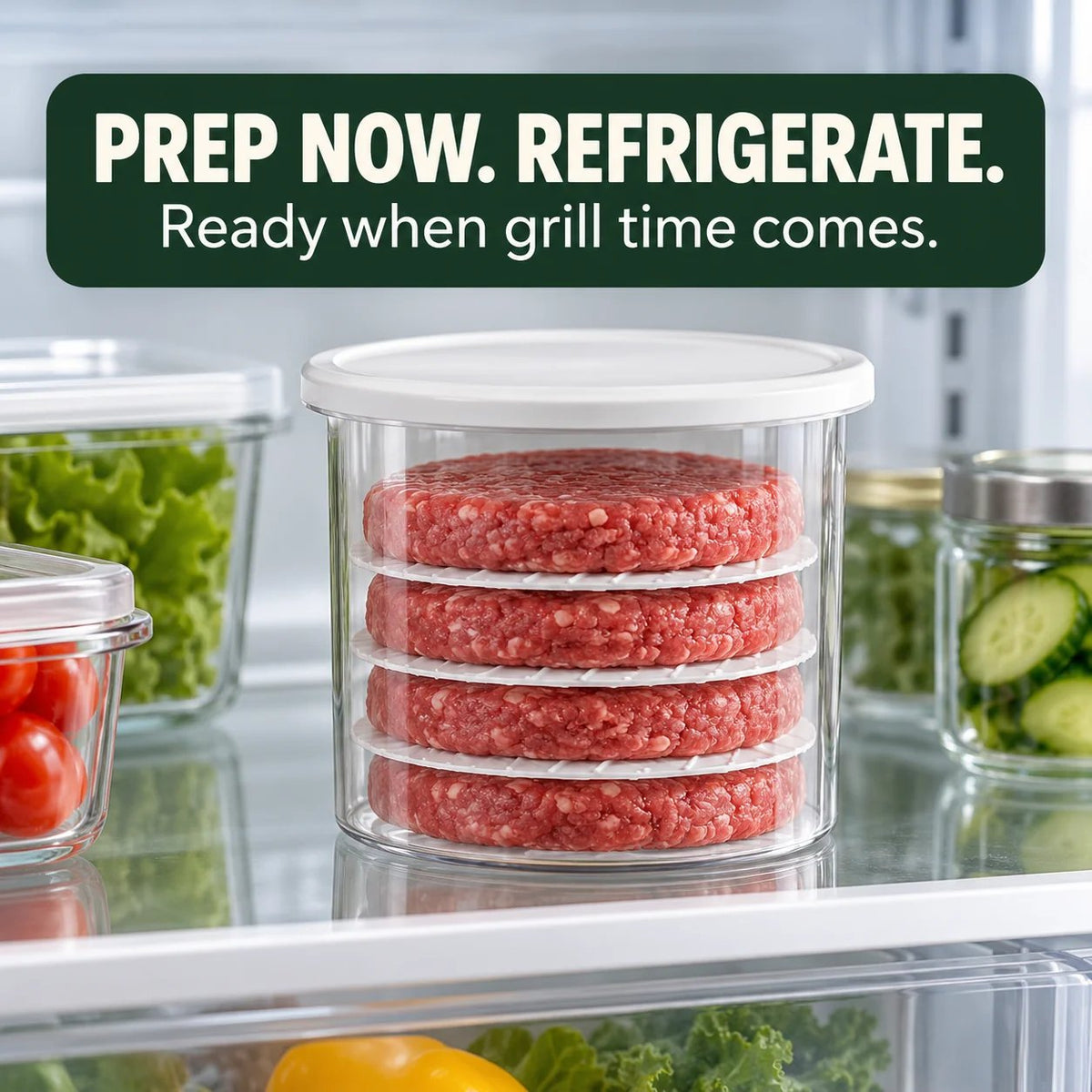 šBurger Patty Press & Storage Set | Prep, Stack & Chill