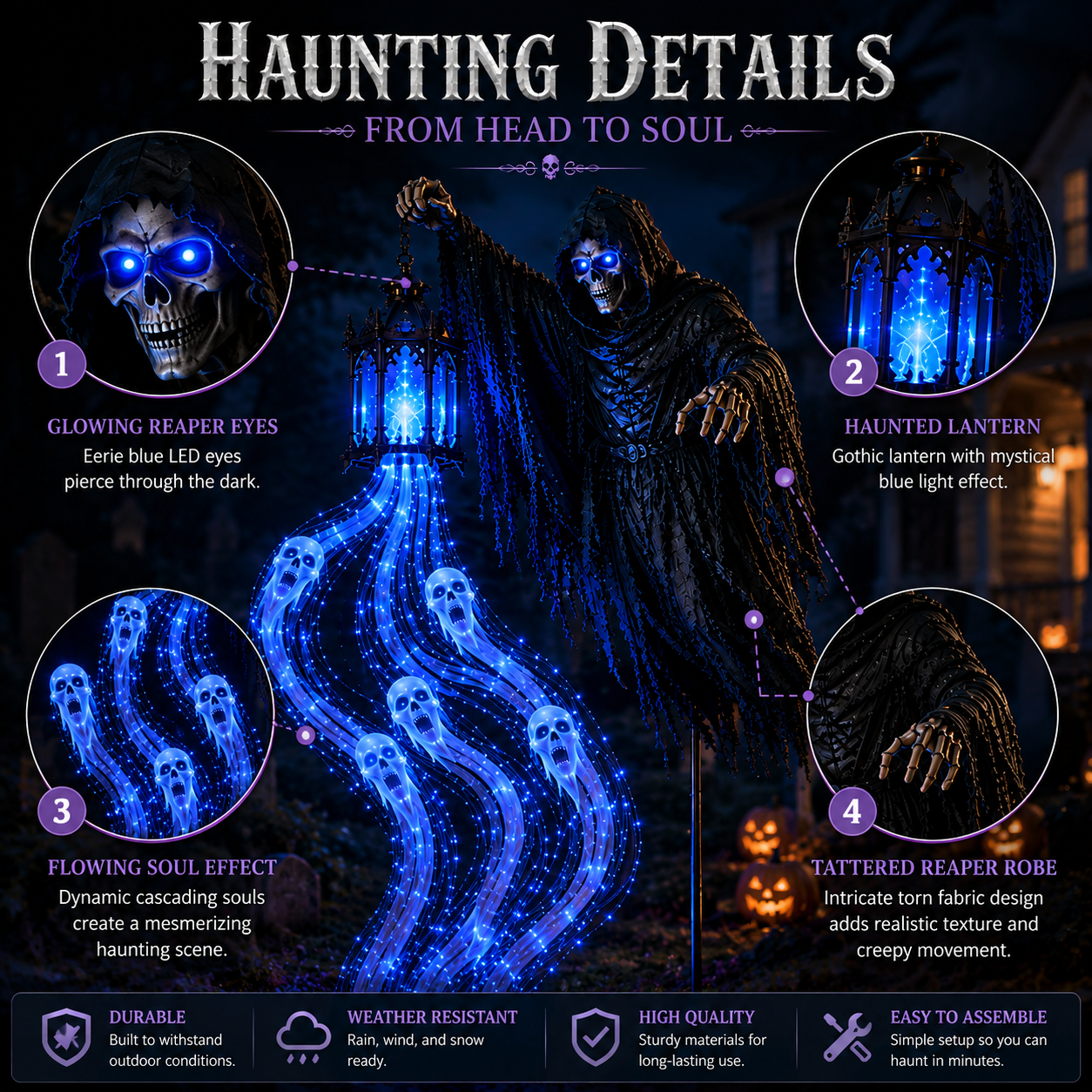 đHalloween Soul Harvester Animated Garden Light