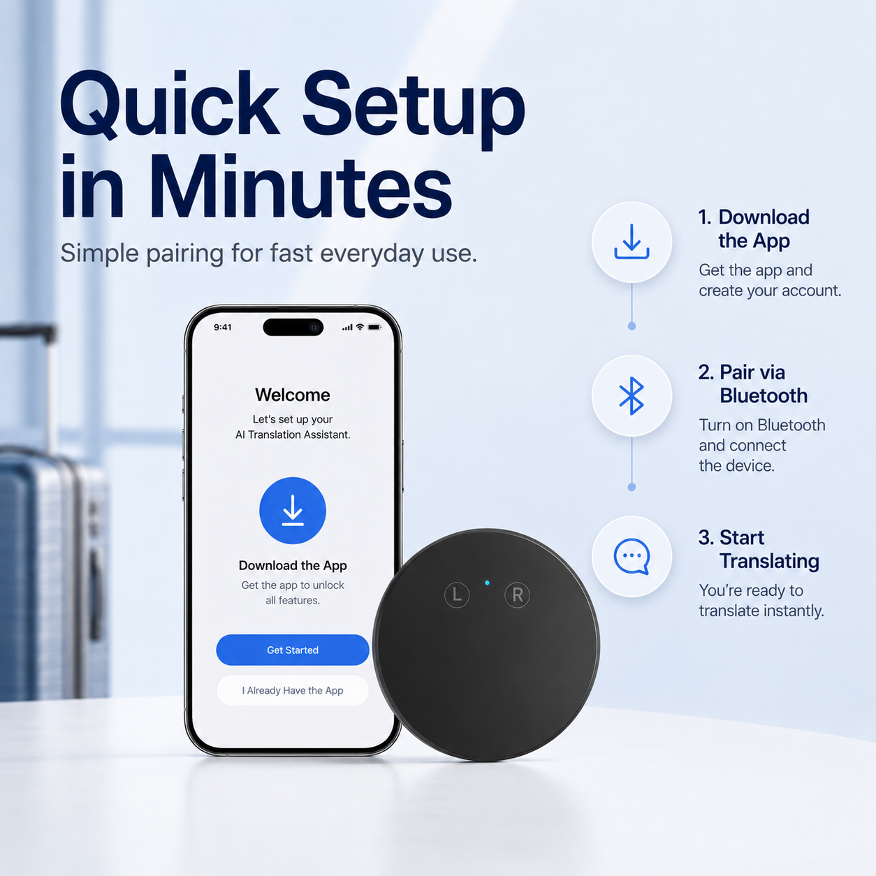 AI Pocket Translator β Real-Time Two-Way Voice Translation in 165+ Languages
