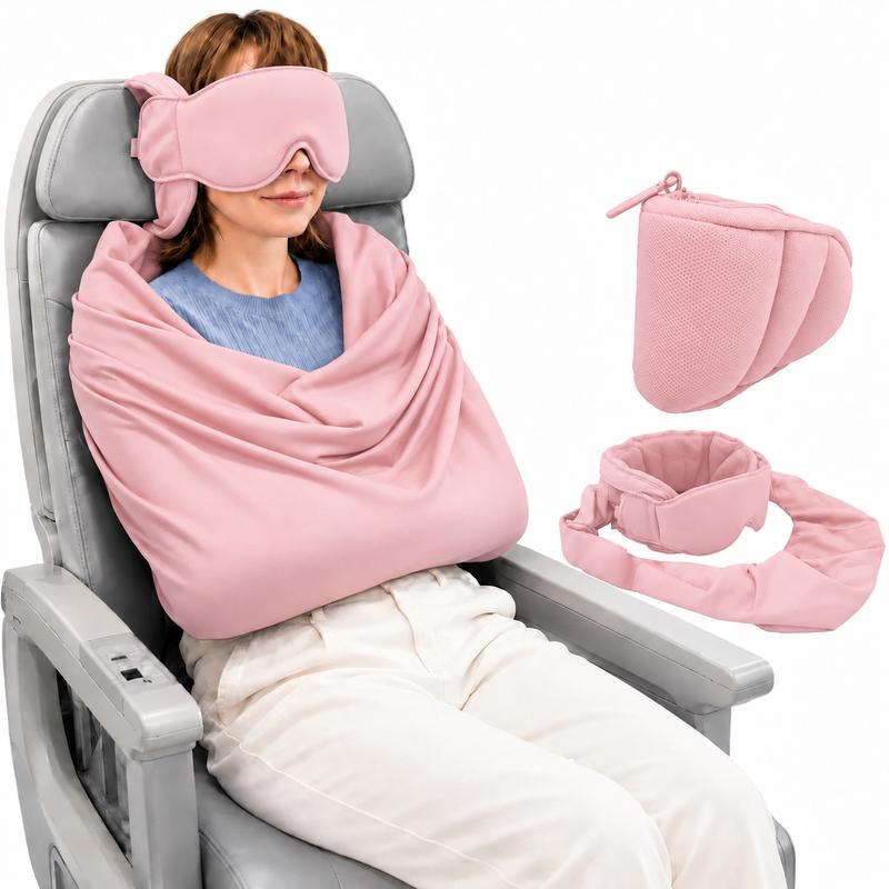 3-in-1 Airplane Sleep Support System - Carry On-Friendly Travel Bedding Accessory Set π€