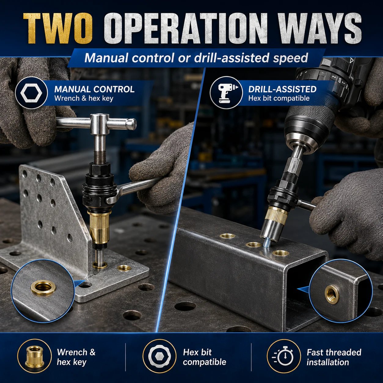 Carbon steel rivet nut set (including M3βM8 sizes)