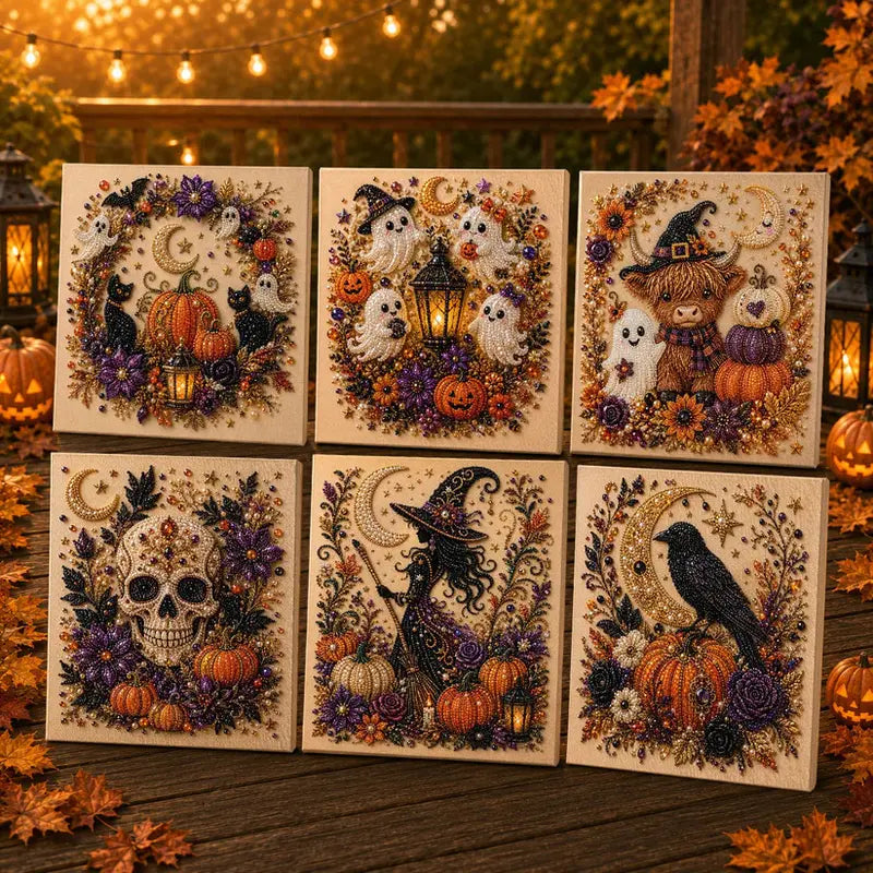 Spooky Cute Ghost Themed Pearl 3D Diamond Painting DIY Kit