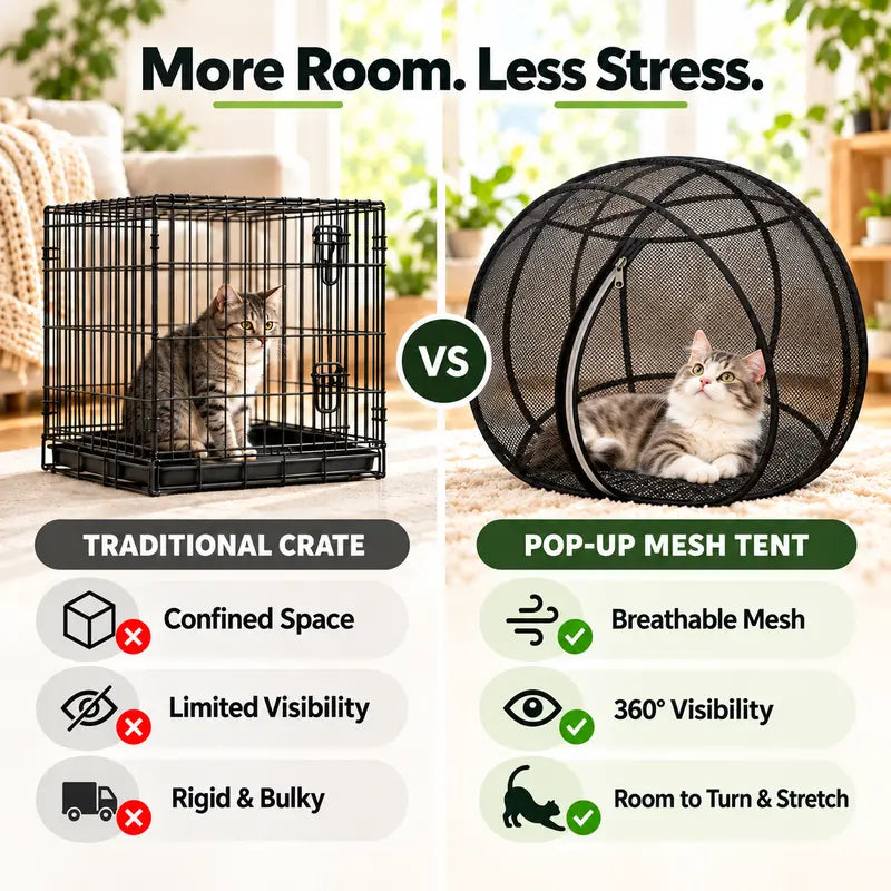 Portable Outdoor Cat Enclosure Mesh Ball Cat Cage 🐱