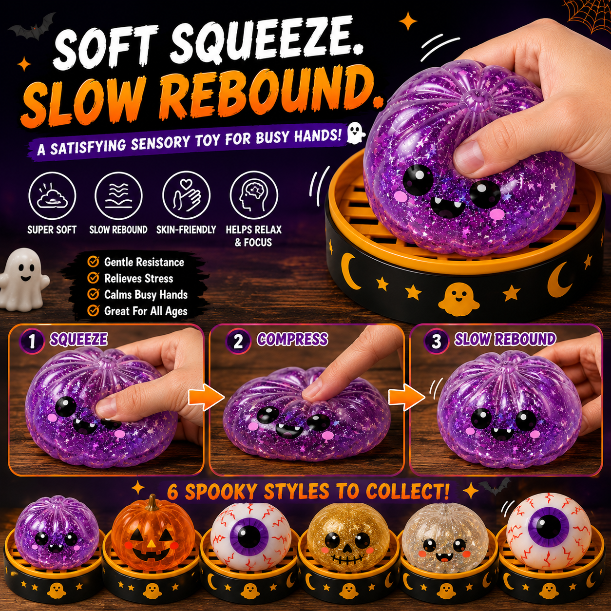 🎃Halloween Steamed Bun Squishy Mystery Box Toy