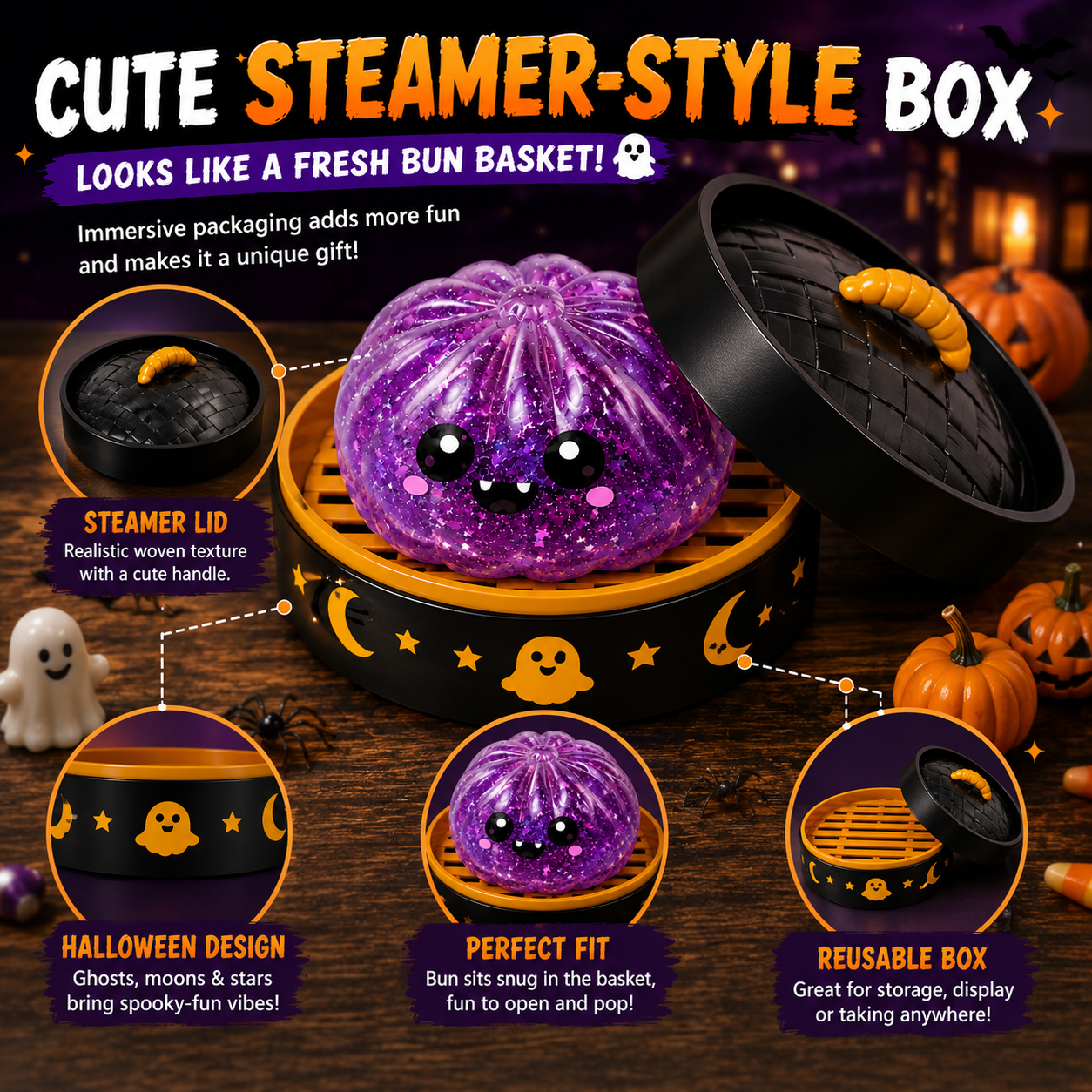 🎃Halloween Steamed Bun Squishy Mystery Box Toy