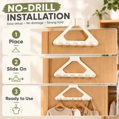 2 Packs Over-the-Door Triangle Hanging Organizer - No-Drill Slide Installation 🪝