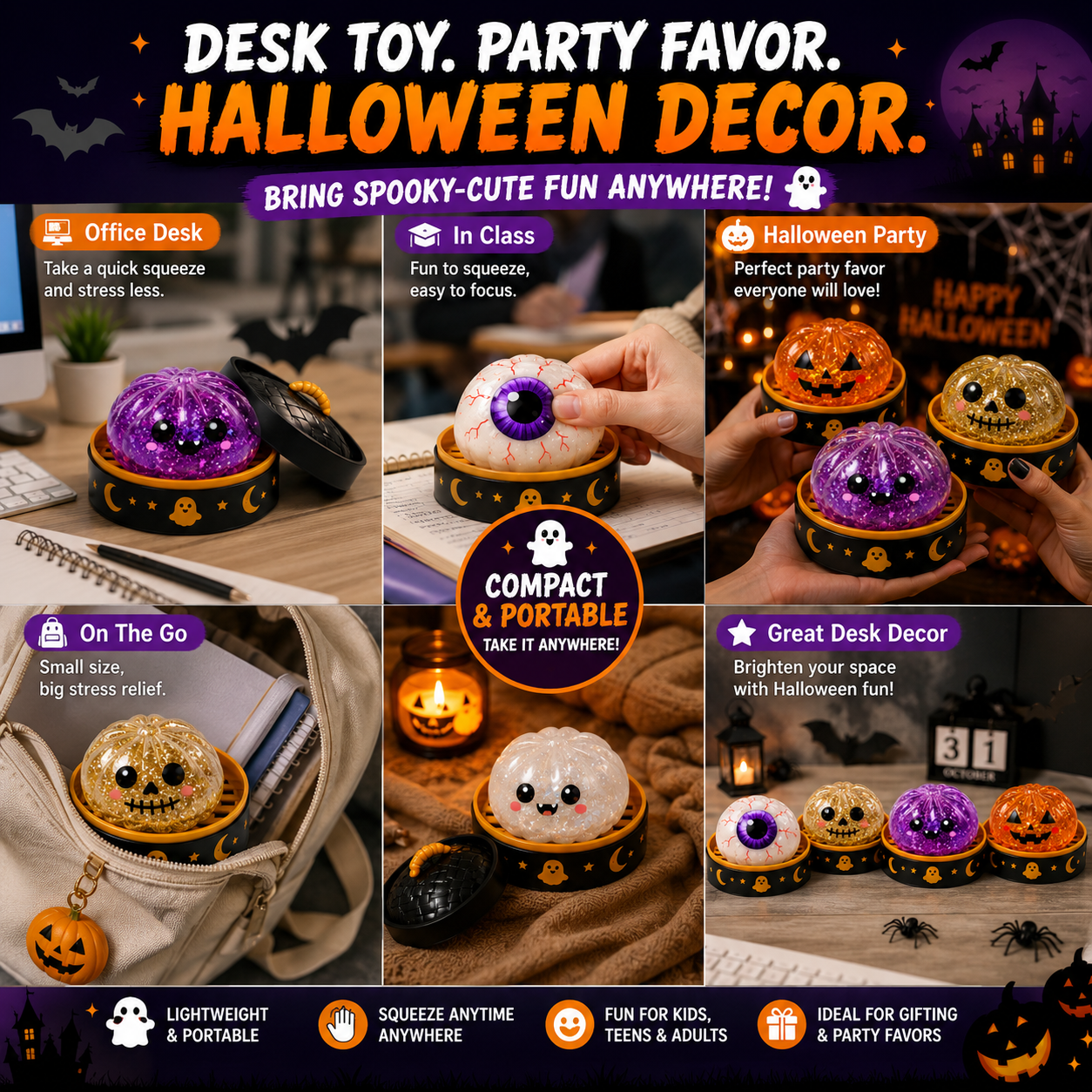 🎃Halloween Steamed Bun Squishy Mystery Box Toy