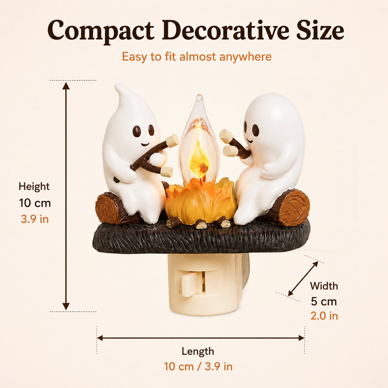 Cute Ghost Campfire Halloween Nightlight