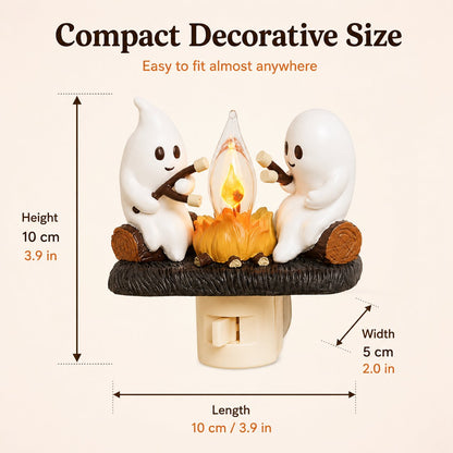 Cute Ghost Campfire Halloween Nightlight