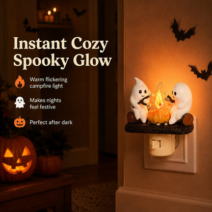 Cute Ghost Campfire Halloween Nightlight