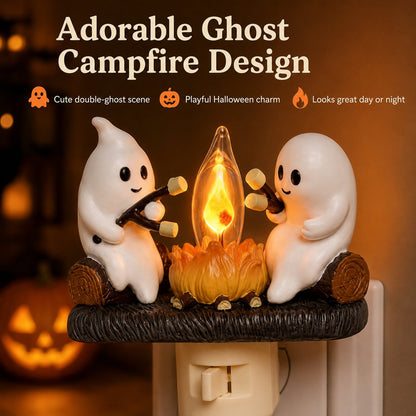 Cute Ghost Campfire Halloween Nightlight