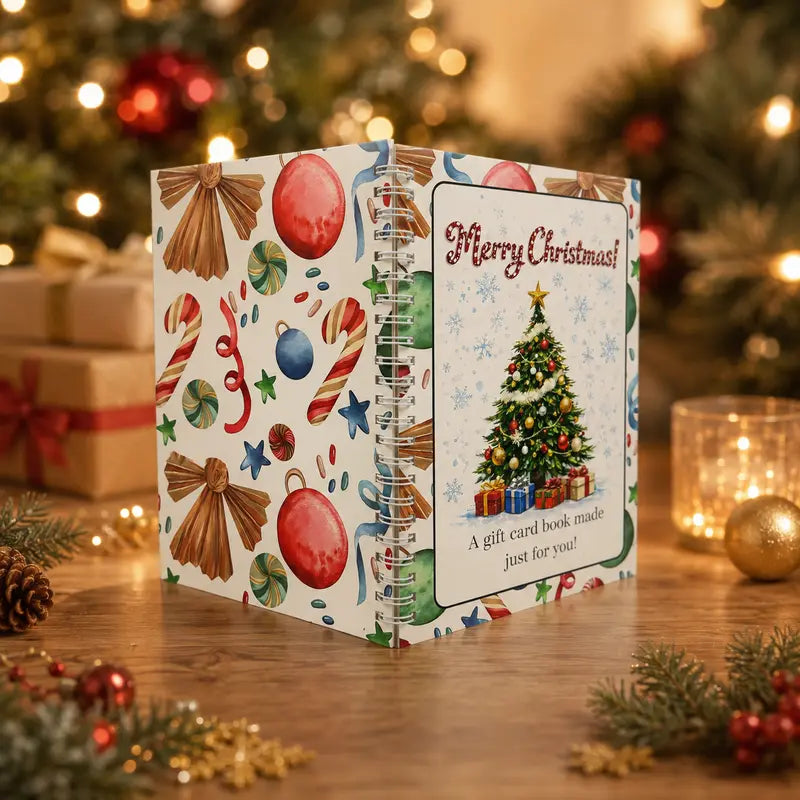 Christmas Gift Card Book, Diy Spiral Bound Gift Card Book