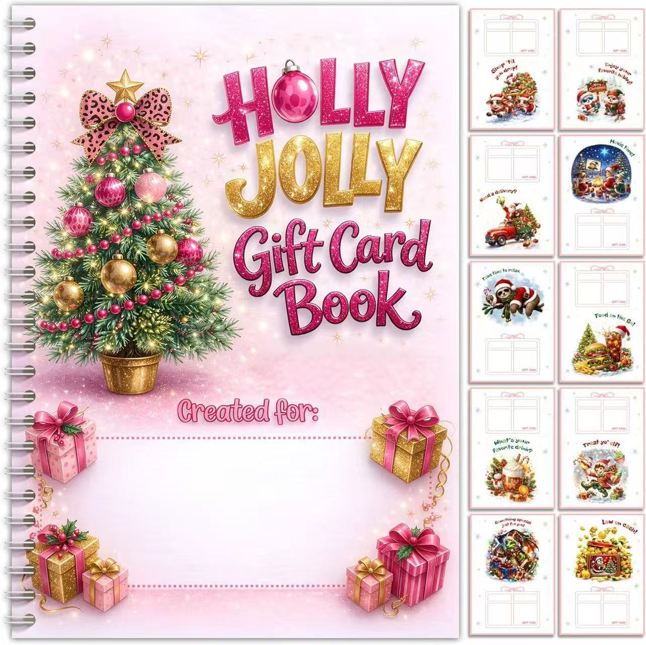 Christmas Gift Card Book, Diy Spiral Bound Gift Card Book