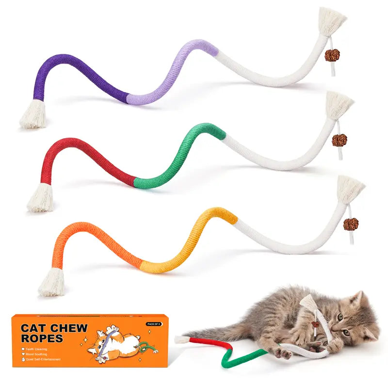 3-Pack Variety Organic Cotton Cat Chew Ropes