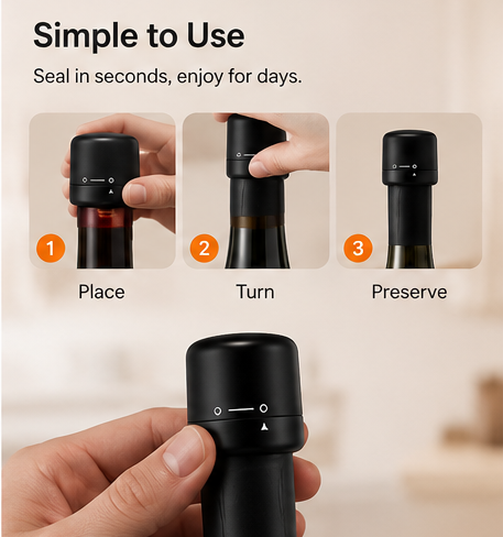 Vacuum Wine Stopper – Keep Wine & Champagne Fresh Longer