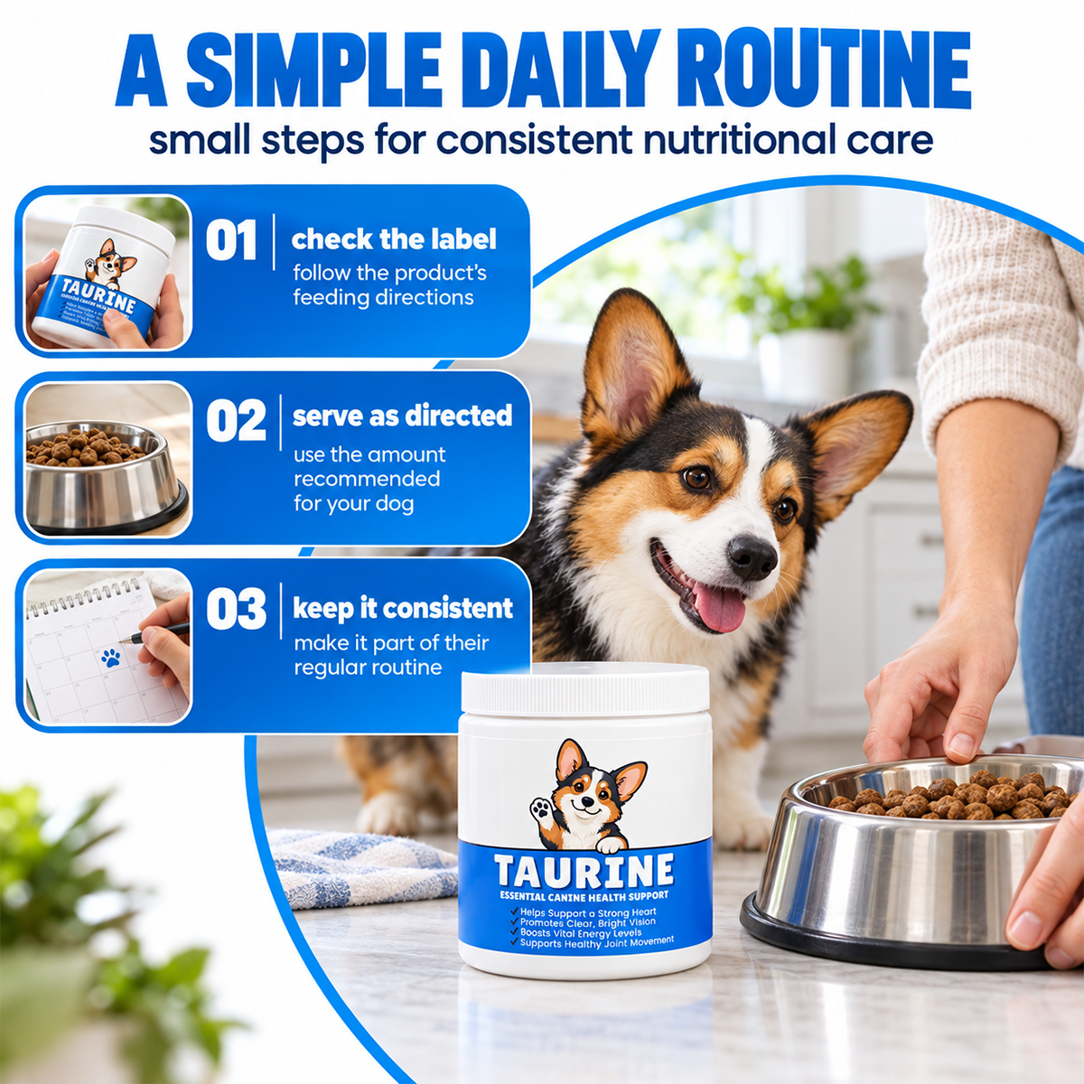 Dog Taurine Nutritional Supplement for Respiratory Support