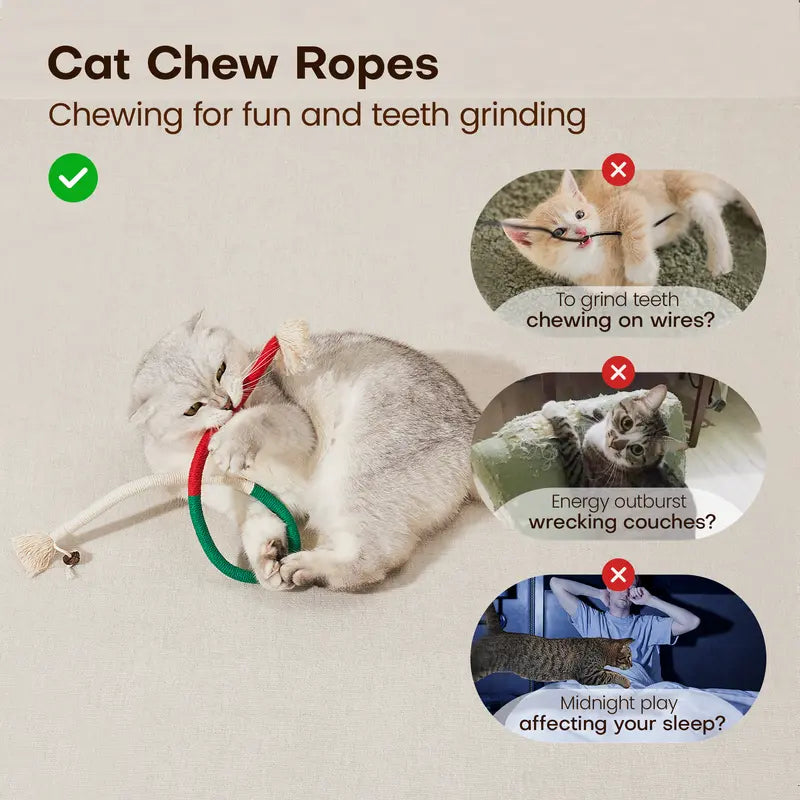 3-Pack Variety Organic Cotton Cat Chew Ropes