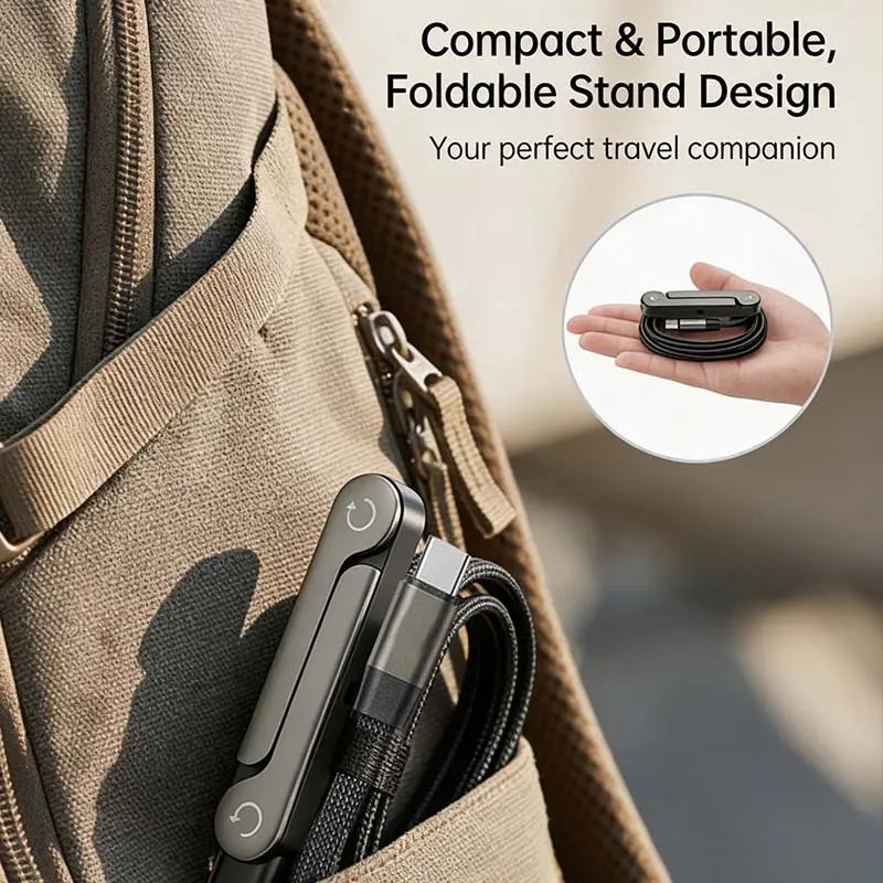 Invisible Holder Charger Cable with Stand,240w super fast charging 2-in-1 Fast ChargingCord & Phone Stand