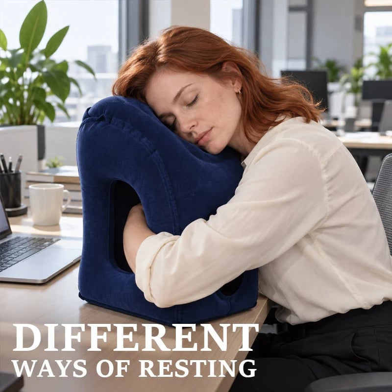 🛫💤 Ultra-Light Foldable Inflatable Travel Pillow | Portable Neck, Face & Arm Support for Trips ❤️