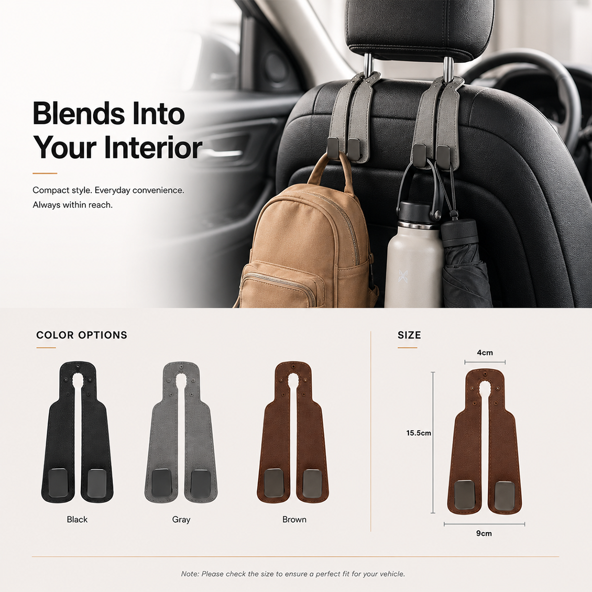 Car Seat Back Alcantara Storage Hook