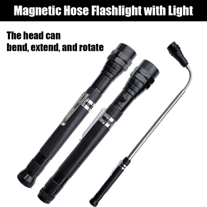 Flexible Telescopic LED Flashlight with Magnetic Tip 🔦