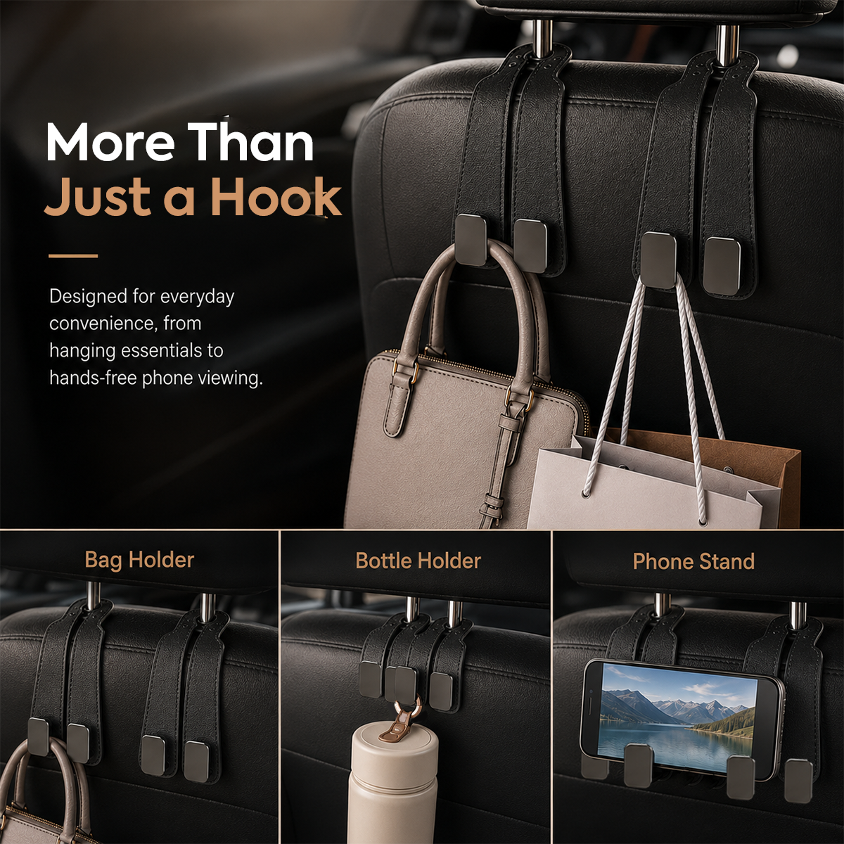 Car Seat Back Alcantara Storage Hook