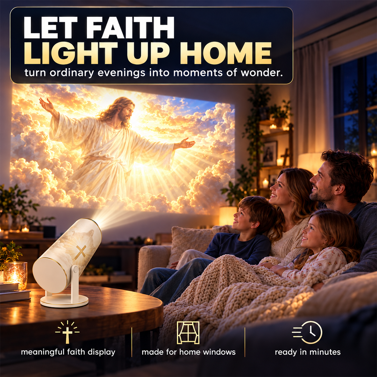 Christian Faith Projector, Portable Religious Pattern Projection Lamp