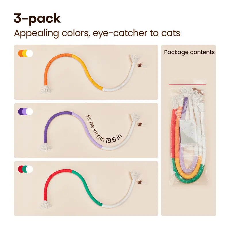 3-Pack Variety Organic Cotton Cat Chew Ropes