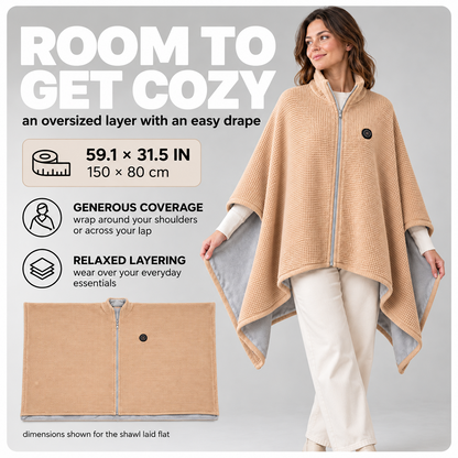 Wearable Heated Blanket Shawl | Portable USB-Powered Warmth for Home, Work & Outdoors