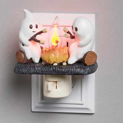Cute Ghost Campfire Halloween Nightlight