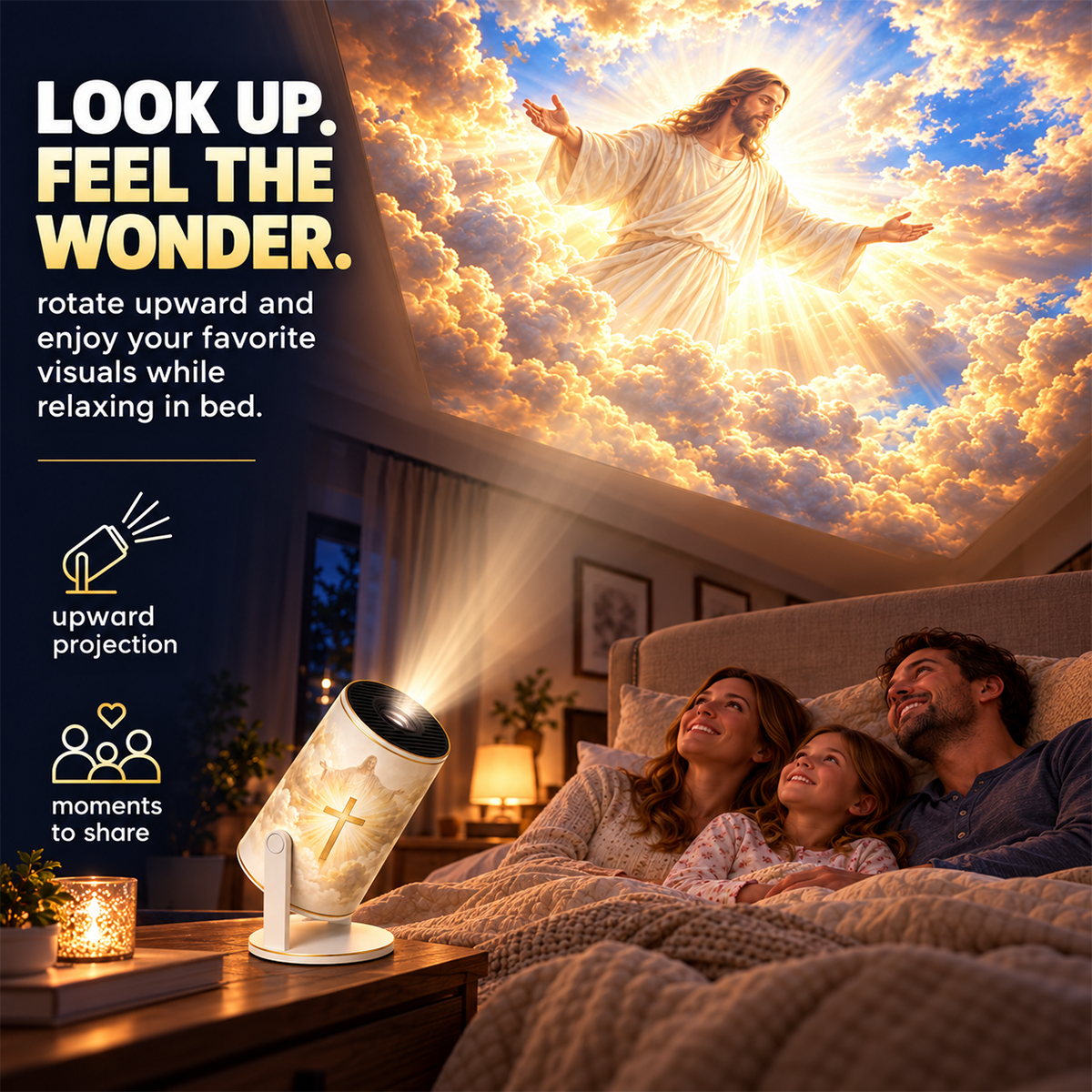 Christian Faith Projector, Portable Religious Pattern Projection Lamp