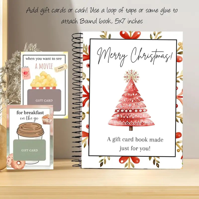 Christmas Gift Card Book, Diy Spiral Bound Gift Card Book