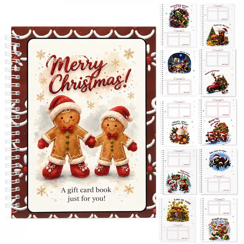 Christmas Gift Card Book, Diy Spiral Bound Gift Card Book