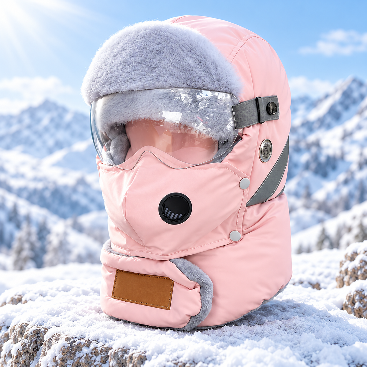 Winter Thermal Ushanka Hat with Detachable Mask and Goggles