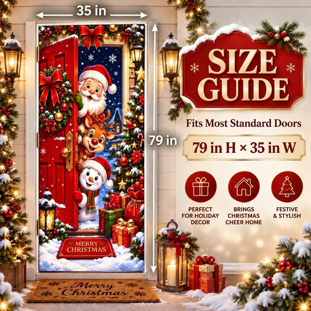 🎄Magical Christmas Door Cover & Holiday Party Banner