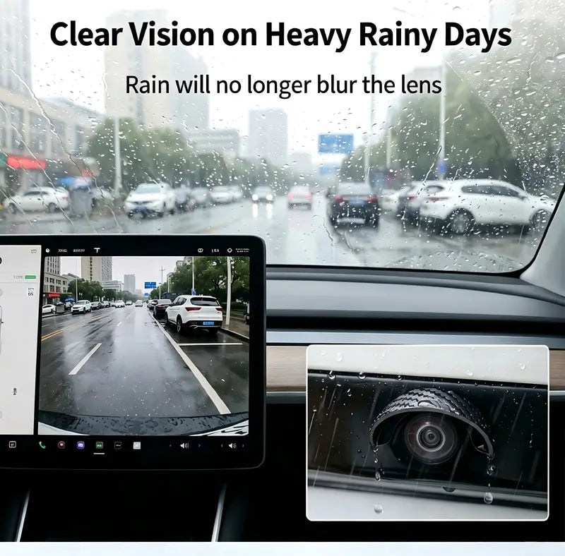 4pcs Car Rear‑View Camera Rain Shield, Soft PVC Sun Shade Cover