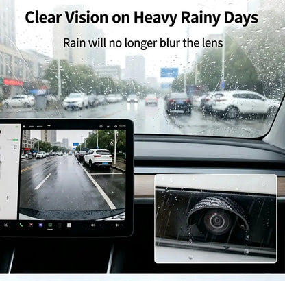 4pcs Car Rear‑View Camera Rain Shield, Soft PVC Sun Shade Cover