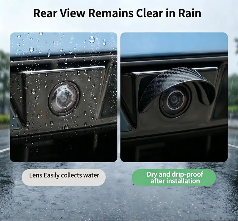 4pcs Car Rear‑View Camera Rain Shield, Soft PVC Sun Shade Cover