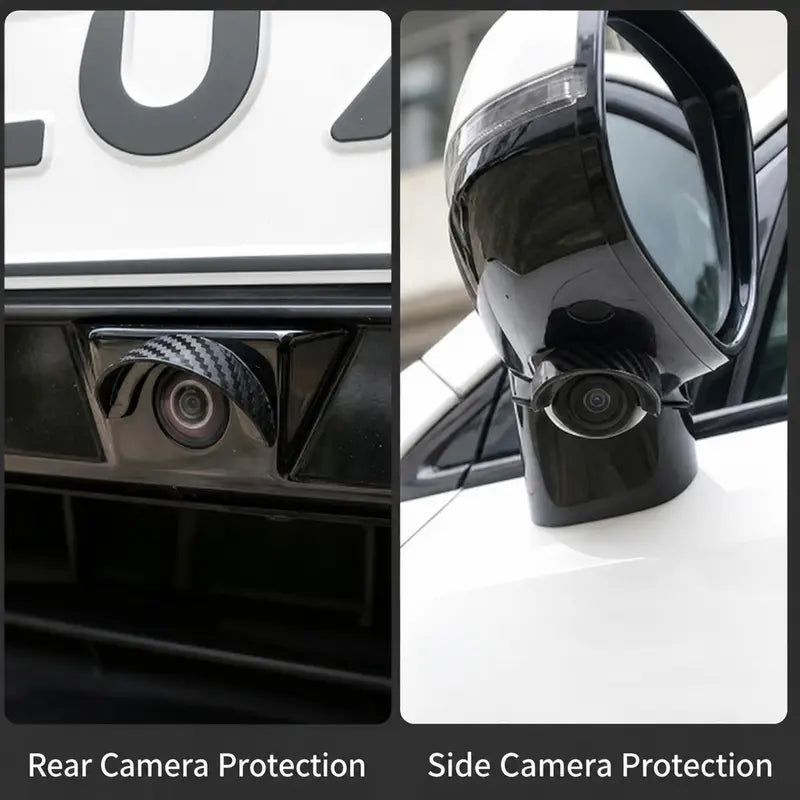 4pcs Car Rear‑View Camera Rain Shield, Soft PVC Sun Shade Cover