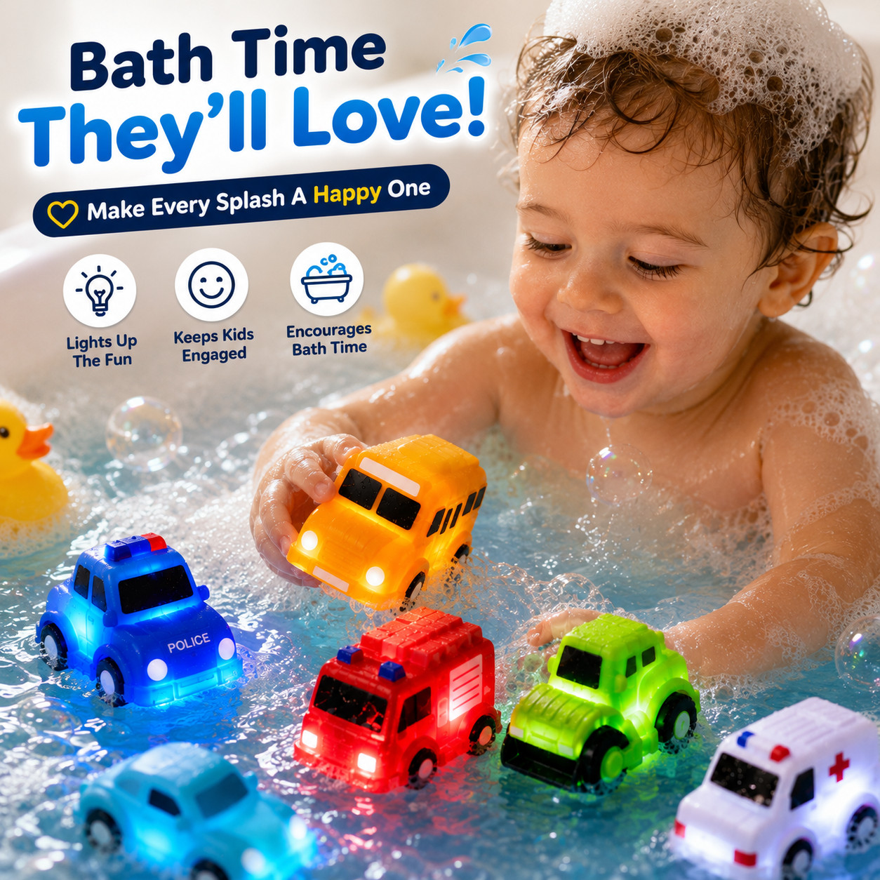 🚗 6-Piece Light-Up Vehicle Set