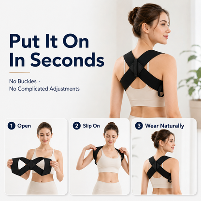 Adjustable Posture Corrector – Comfortable Back Support Brace for Men & Women