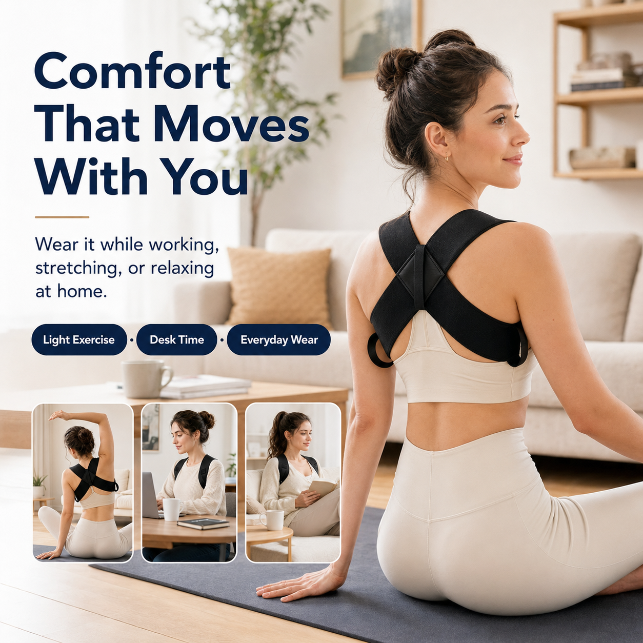 Adjustable Posture Corrector – Comfortable Back Support Brace for Men & Women