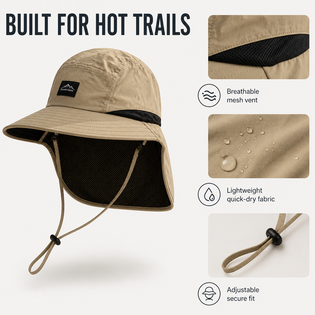 Outdoor Sun Protection Hat Unisex Fisherman Hat UV Neck Flap