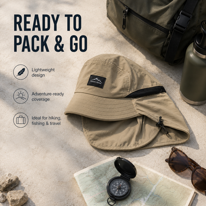 Outdoor Sun Protection Hat Unisex Fisherman Hat UV Neck Flap