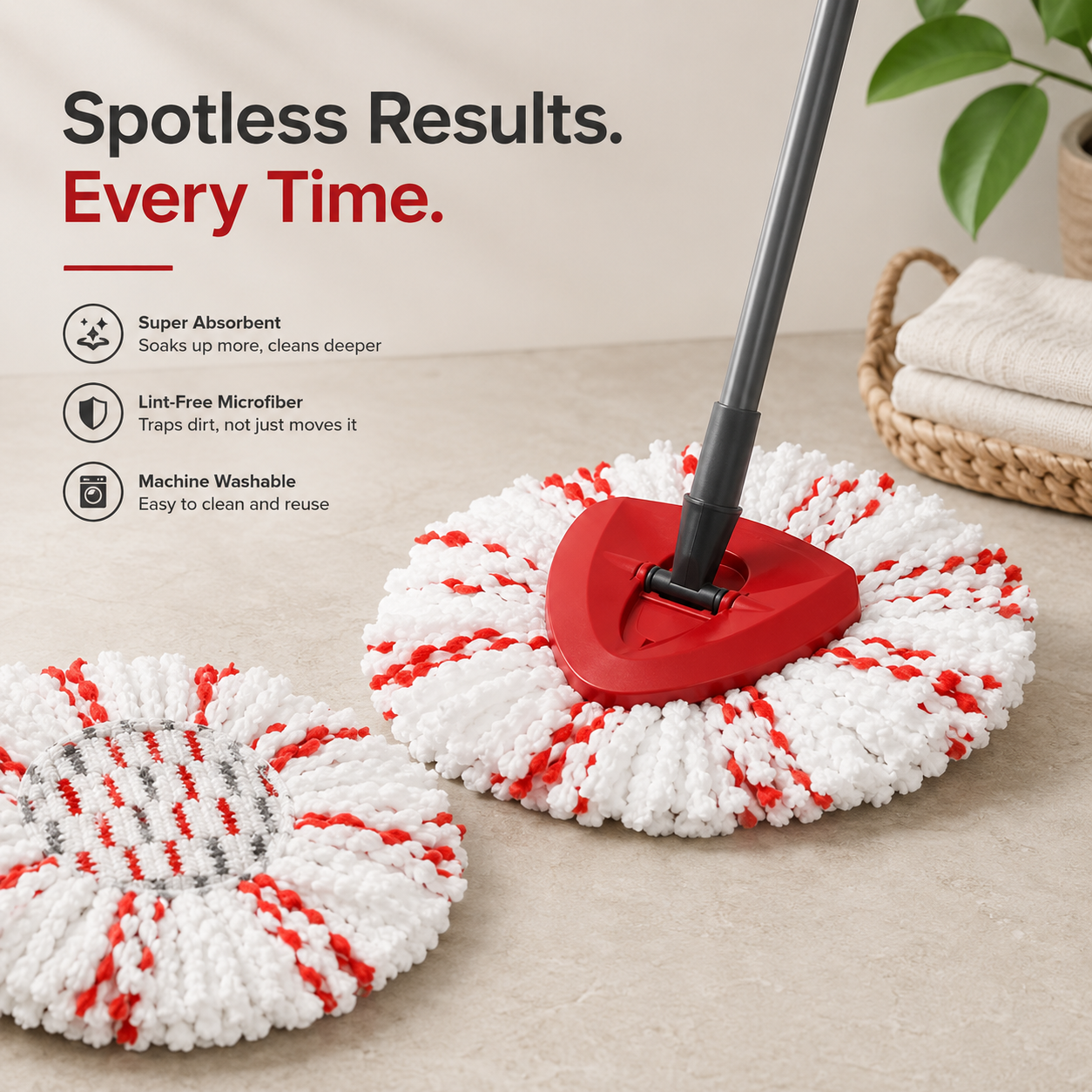 Spin Mop Replacement Heads 3-Pack