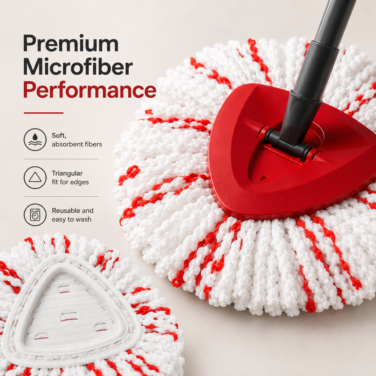 Spin Mop Replacement Heads 3-Pack