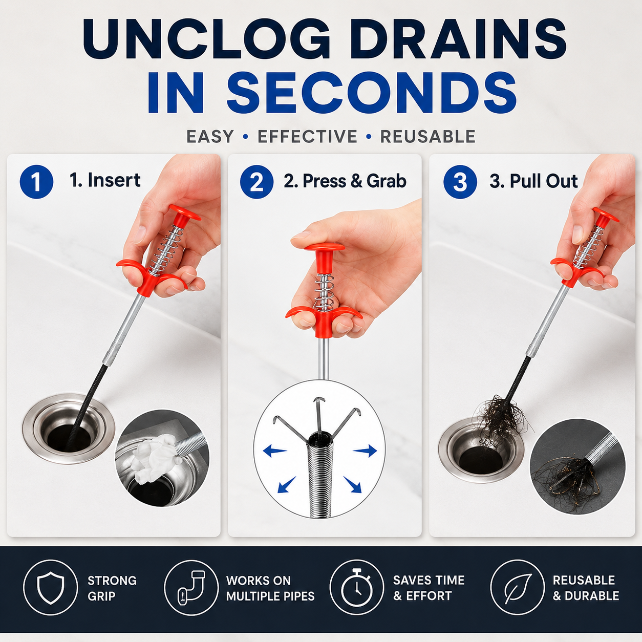 Professional Drain Clog Remover Tool