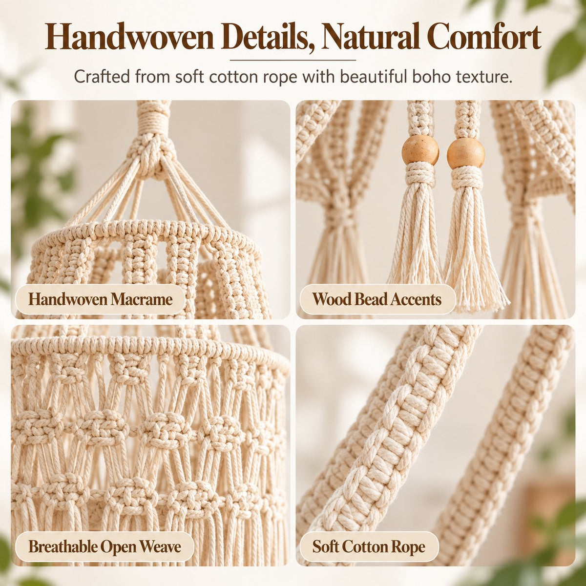 Handwoven Cotton-Rope Hanging Cat Bed for Cozy Elevated Rest