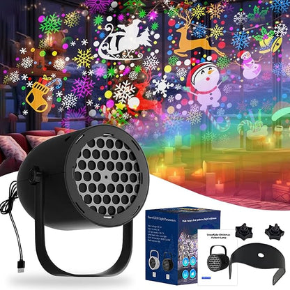 USB Christmas Projection Light in Black or White Housing