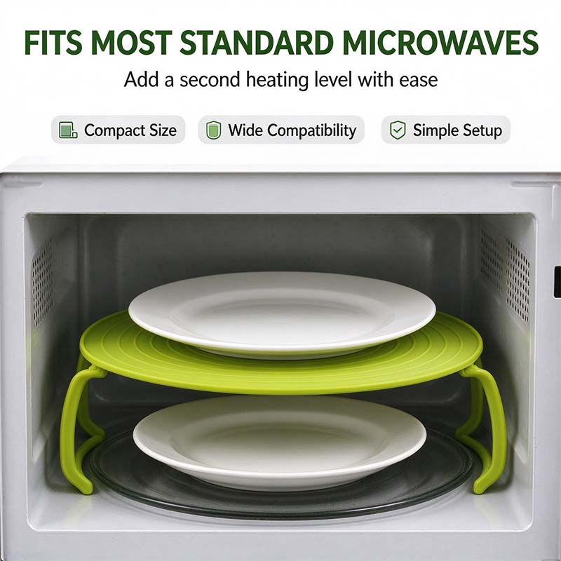 Microwave Multipurpose 4 in 1 Tray Stand Rack Splatter Guard Carry Tray Stacking Shelf 🍲